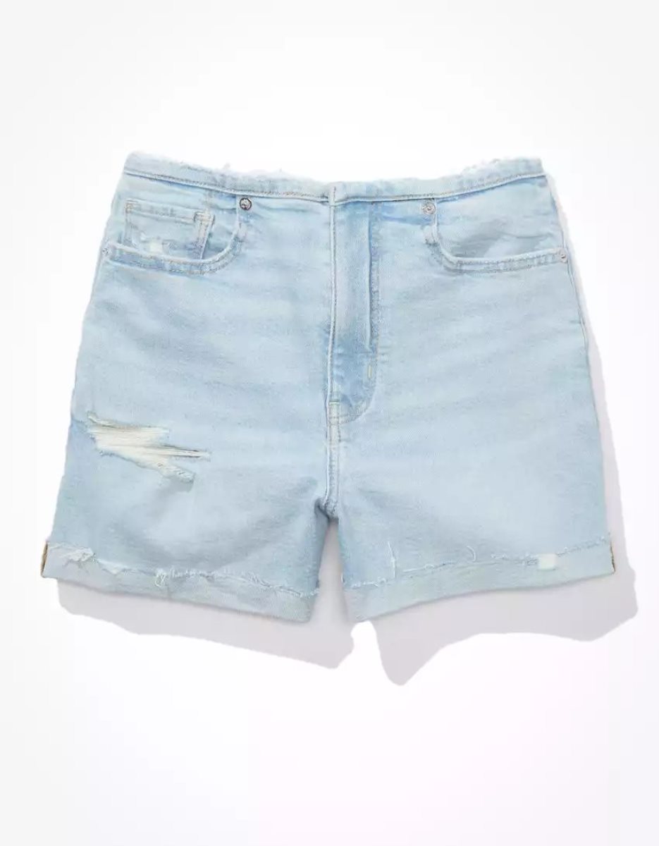 Shorts American Eagle AE Stretch Denim Mom Lavage Clair Femme | VCC-64152631